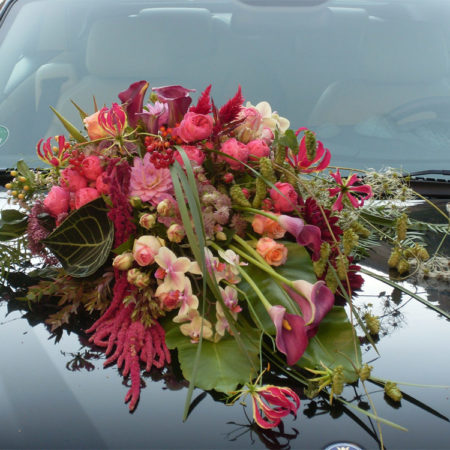 Autoschmuck-Hochzeit-rot